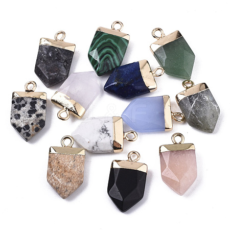 Natural & Synthetic Mixed Gemstone Pointed Pendants G-N326-34-1