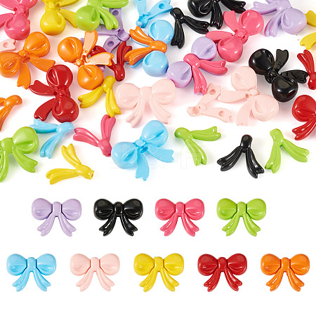 14Sets 7 Colors Baking Paint Opaque Acrylic Bead OACR-TA0003-99-1