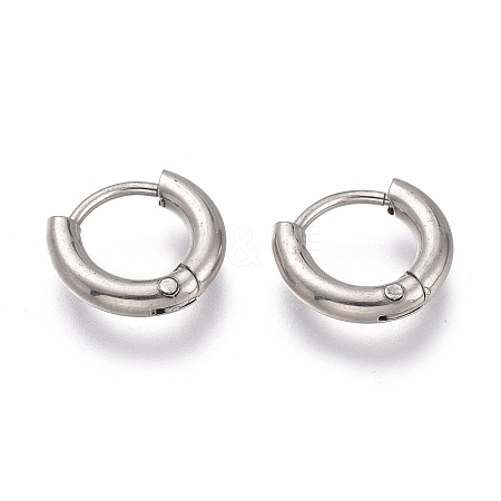 Tarnish Resistant 201 Stainless Steel Huggie Hoop Earrings EJEW-L256-05L-P-1