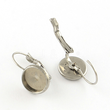 Tarnish Resistant Flat Round Tray Smooth Surface 304 Stainless Steel Leverback Earring Findings LS-STAS-R065-65-1