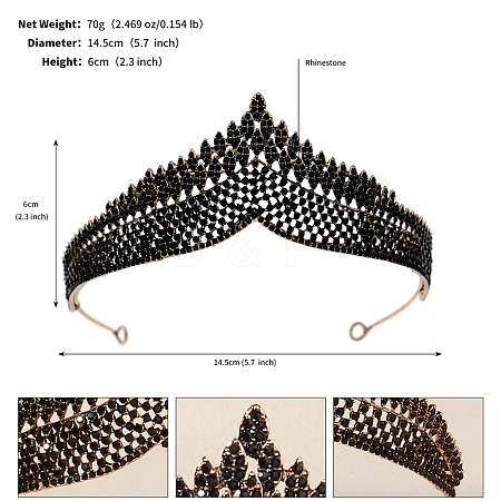 Alloy Rhinestone Hair Bands  for Woman Girls PW-WGA69DD-27-1