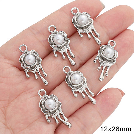 Platinum Alloy Resin Rhinestone Pendants PW-WGBD34C-02-1