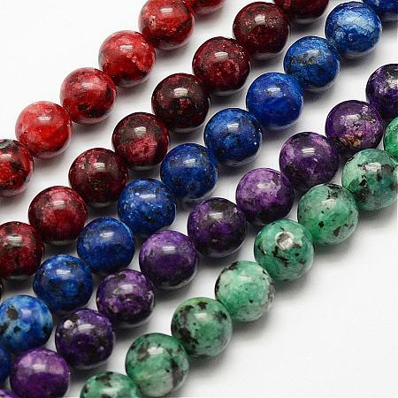 Natural Larvikite Beads Strands G-E383-10mm-M-1