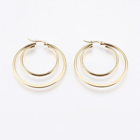 201 Stainless Steel Hoop Earrings LS-EJEW-I213-B-02G-1
