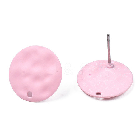Spray Painted Iron Stud Earring Findings IFIN-N008-016C-1