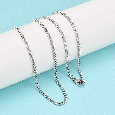 Tarnish Resistant Women's 304 Stainless Steel Twisted Chain Necklaces STAS-O037-58P-1