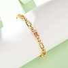Oval & Paperclip Brass Micro Pave Cubic Zirconia Link Chain Bracelets for Women BJEW-D458-01G-07-4