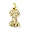 Brass Micro Pave Clear Cubic Zirconia Pendants X-KK-M279-01G-I-1