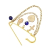 2Pcs Blue Evil Eye Alloy Enamel Charm Kilt Pins JEWB-BR00197-5