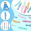 16Pcs 8 Colors 201 Stainless Steel Enamel Pendants STAS-YW0003-62-2