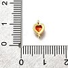 Heart Brass Cubic Zirconia Connector Charms KK-P295-34G-01-3