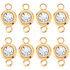 20Pcs 304 Stainless Steel Crystal Rhinestone Links Connectors STAS-BBC0009-19G-7