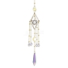 Brass Rhombus Sun Hanging Ornaments HJEW-JM01872-1