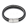 Braided Microfiber Leather Cord Bracelets BJEW-P328-05P-1