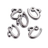 Gunmetal Plated Alloy Letter Pendants LS-PALLOY-J718-01B-U-2