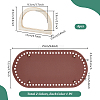 2Pcs 2 Colors Oval PU Leather Knitting Crochet Bags Nail Bottom Shaper Pads DIY-PH0029-30B-2