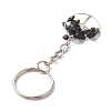 Natural Moonstone and Natural Obsidian Keychains KEYC-JKC00754-01-5