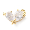 Brass Micro Pave Cubic Zirconia Charms KK-S513-04G-1