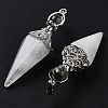 Natural Quartz Crystal Faceted Cone Rock Crystal Big Pendants G-P552-04P-03-2