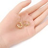 Brass Micro Pave Clear Cubic Zirconia Hoop Earring Findings ZIRC-YW0001-10G-4