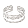 Non-Tarnish 304 Stainless Steel Multi Line Cuff Bangles for Women BJEW-L682-004P-1