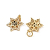 Brass Micro Pave Cubic Zirconia Pendants KK-C093-26B-G-2