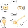 60Pcs 2 Styles Brass Stud Earring Findings KK-CA0001-35G-2