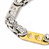 201 Stainless Steel Rectangle with S Links Chain Necklace NJEW-F22-39F-GP-3