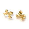 304 Stainless Steel Stud Earrings for Women EJEW-F337-01G-01-2