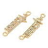 SHEGRACE Brass Micro Pave Clear Cubic Zirconia Connector Charms XGRQ3D931-494G-2
