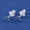 999 Sterling Silver Stud Earrings for Women EJEW-S215-30S-08-2