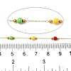 Handmade 304 Stainless Steel & Synthetic Turquoise Beaded Chains CHS-L031-04G-2