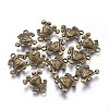 Tibetan Style Puppy Pendants X-TIBEP-R166-AB-FF-1