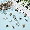 64Pcs 8 Styles Tibetan Style Alloy Pendants FIND-AR0005-03-4