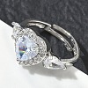 Brass & Cubic Zirconia Finger Rings CU-CBA7E55-15P-3