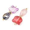 8Pcs Electroplate Glass Pendants X-PALLOY-JF03241-2