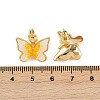 Butterfly Brass Stud Earrings EJEW-K308-05G-01-3
