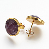 Natural Amethyst Ear Studs EJEW-G197-B05-1