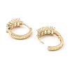 Brass with Cubic Zirconia Hoop Earrings EJEW-D078-29KCG-2