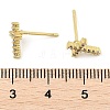 Brass Micro Pave Clear Cubic Zirconia Stud Earrings EJEW-R016-26G-18-5