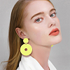 ANATTASOUL 6 Pairs 6 Colors Acrylic Donut Dangle Stud Earrings with Steel Iron Pins for Women EJEW-AN0004-38-5
