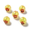 AB Color Transparent Crackle Acrylic Round Beads OACR-A013-03C-2