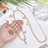 1Pc Summer Beach Alloy Starfish & Natural Shell & Imitation Pearl Tassel Waist Chains for Women AJEW-CY0003-27-3