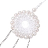 Acrylic Woven Net/Web with Feather Pendant Decorations HJEW-JM02352-4