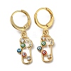Real 18K Gold Plated Brass Dangle Leverback Earrings EJEW-A033-23G-01-1