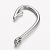 Tarnish Resistant 304 Stainless Steel Hook Clasps STAS-D166-85P-2