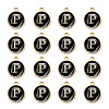 Golden Plated Alloy Charms LS-ENAM-S118-02P-2