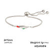 Israel Map 304 Stainless Steel Enamel Box Chain Slider Bracelets FS-WG72B4C-10-1