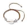 Natural Cowrie Shell Braided Bead Bracelets for Women BJEW-JB11765-04-2