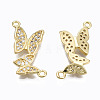 Brass Micro Pave Cubic Zirconia Links Connectors ZIRC-N039-121A-NF-2